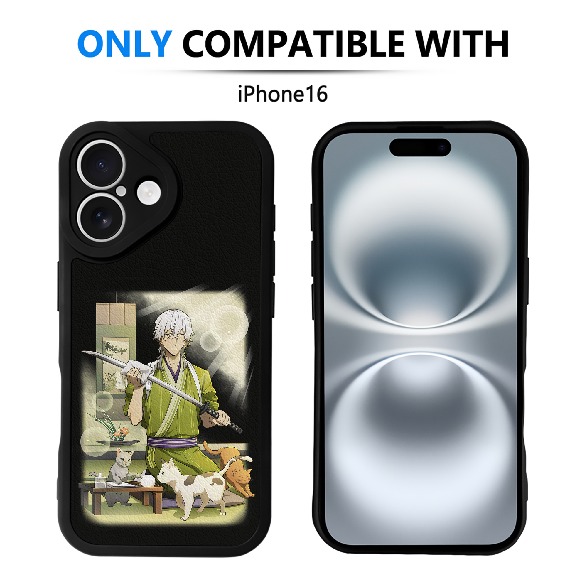 （画像用） 文豪ストレイドッグス Bungo Stray Dogs 【iPhone 16シリーズ対応】シリコンスマホケース（レザー調） 材質：シリコン